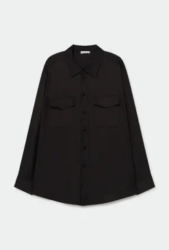 TWILL BOYFRIEND SHIRT BLACK