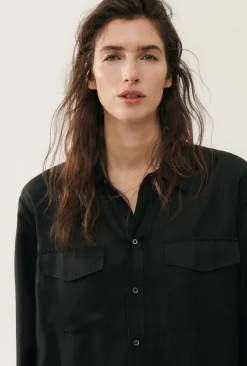 TWILL BOYFRIEND SHIRT BLACK