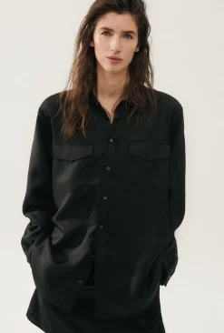 TWILL BOYFRIEND SHIRT BLACK