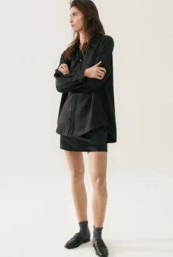 TWILL BOYFRIEND SHIRT BLACK