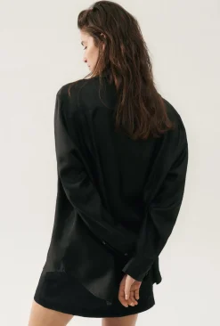 TWILL BOYFRIEND SHIRT BLACK