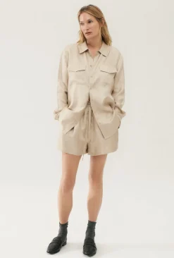 TWILL BOYFRIEND SHIRT HAZELNUT