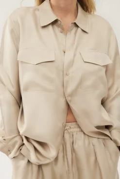 TWILL BOYFRIEND SHIRT HAZELNUT