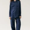 TWILL BOYFRIEND SHIRT MIDNIGHT