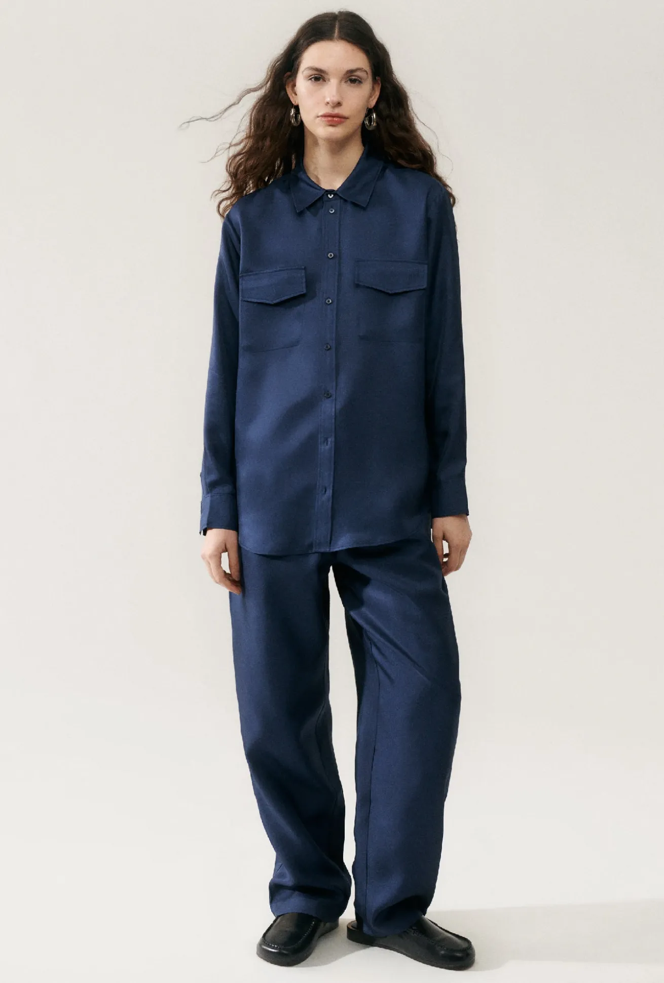 TWILL BOYFRIEND SHIRT MIDNIGHT
