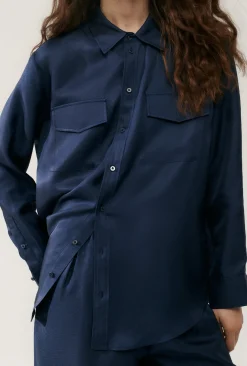 TWILL BOYFRIEND SHIRT MIDNIGHT