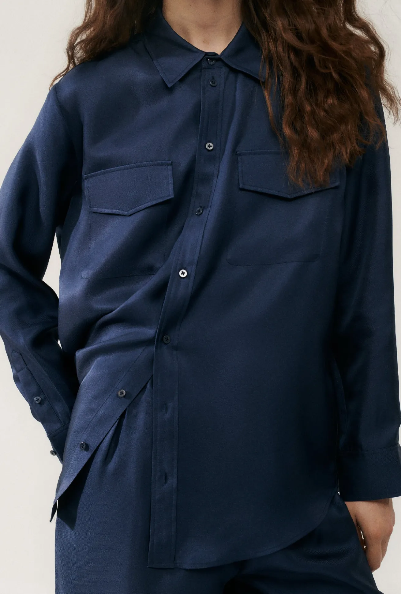 TWILL BOYFRIEND SHIRT MIDNIGHT