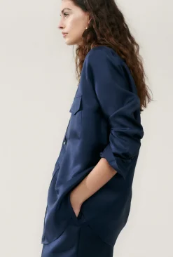 TWILL BOYFRIEND SHIRT MIDNIGHT