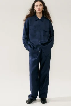 TWILL BOYFRIEND SHIRT MIDNIGHT