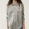 TWILL BOYFRIEND SHIRT MOON PINSTRIPE