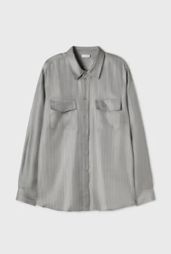 TWILL BOYFRIEND SHIRT MOON PINSTRIPE