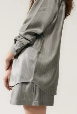 TWILL BOYFRIEND SHIRT MOON PINSTRIPE