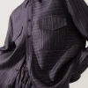 TWILL BOYFRIEND SHIRT PINSTRIPE BLACK / WHITE