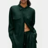 TWILL BOYFRIEND SHIRT SCARAB