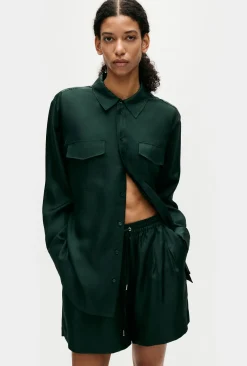 TWILL BOYFRIEND SHIRT SCARAB