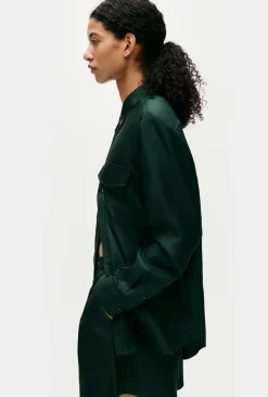 TWILL BOYFRIEND SHIRT SCARAB
