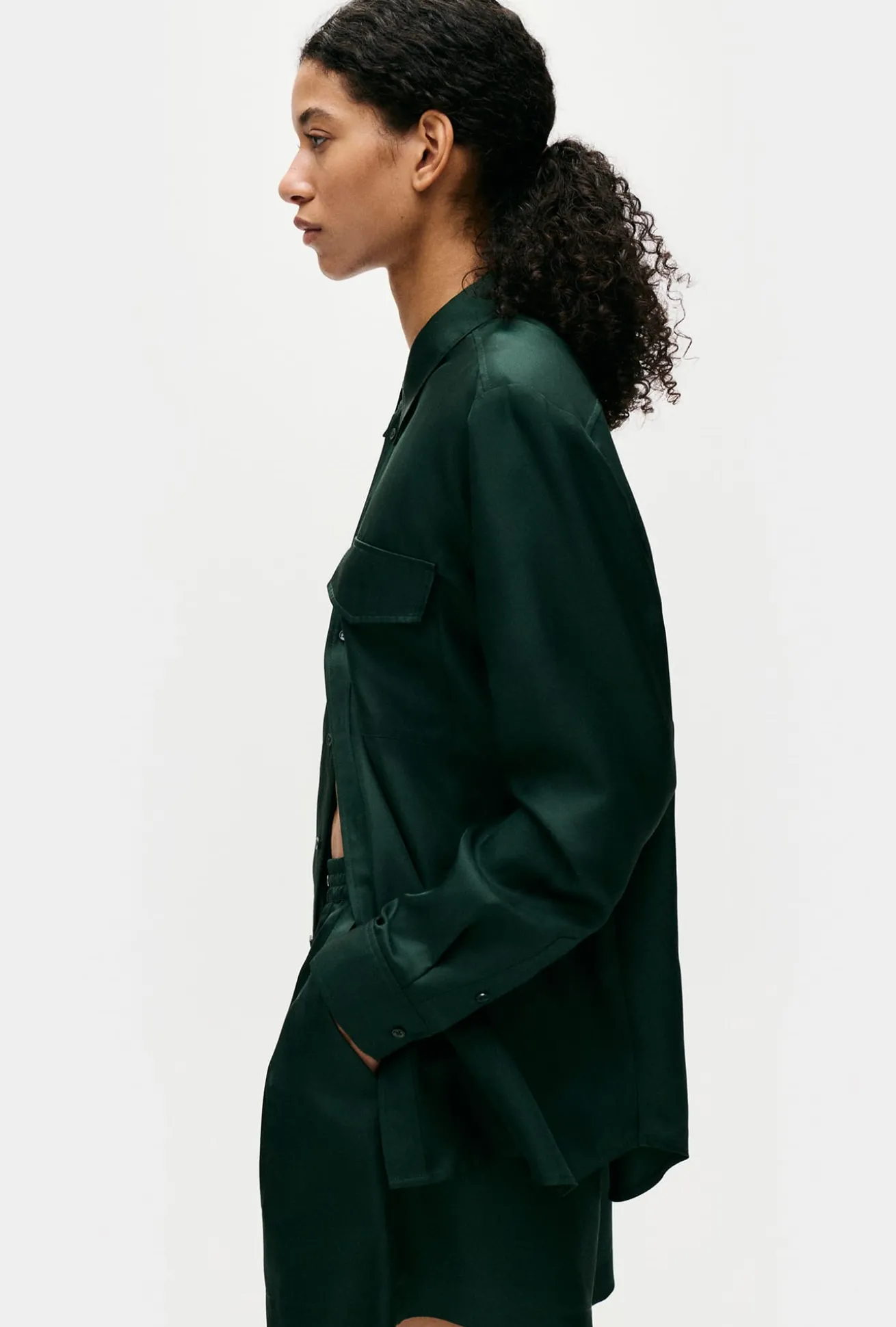 TWILL BOYFRIEND SHIRT SCARAB