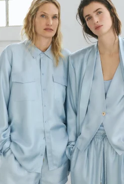 TWILL BOYFRIEND SHIRT SKY