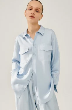 TWILL BOYFRIEND SHIRT SKY
