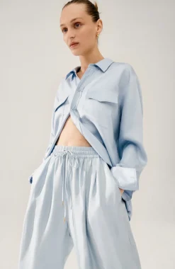 TWILL BOYFRIEND SHIRT SKY