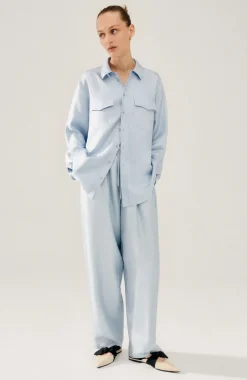 TWILL BOYFRIEND SHIRT SKY