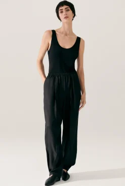 TWILL HAREM PANTS BLACK
