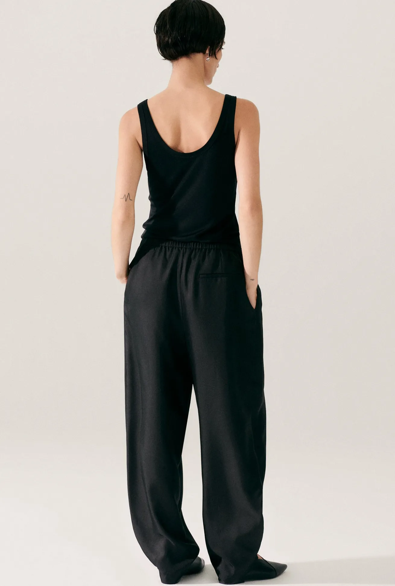 TWILL HAREM PANTS BLACK