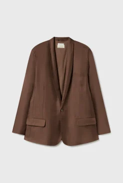 TWILL MIAMI BLAZER DARK EARTH PINSTRIPE