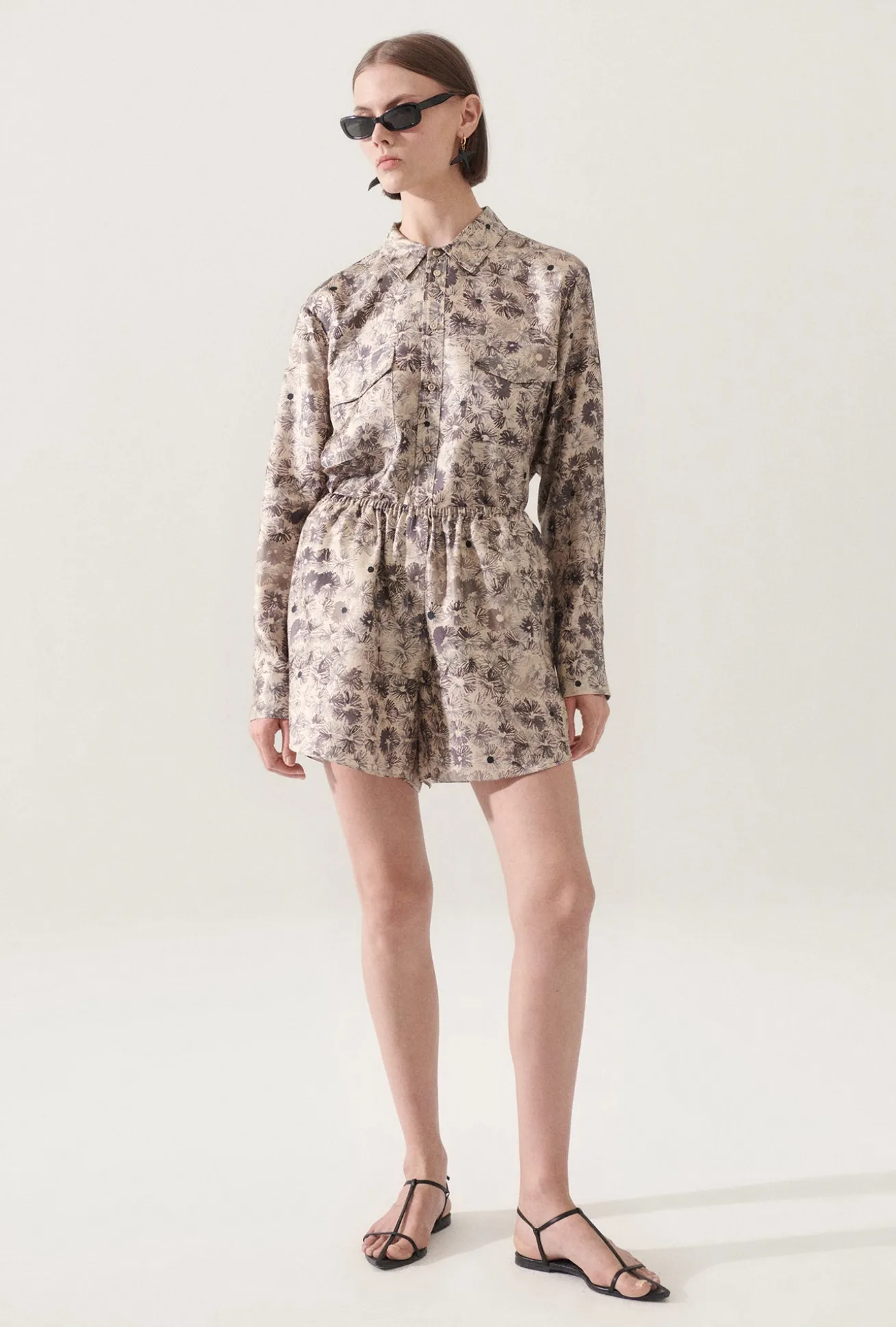 TWILL RACER SHORTS ASTER FLORAL