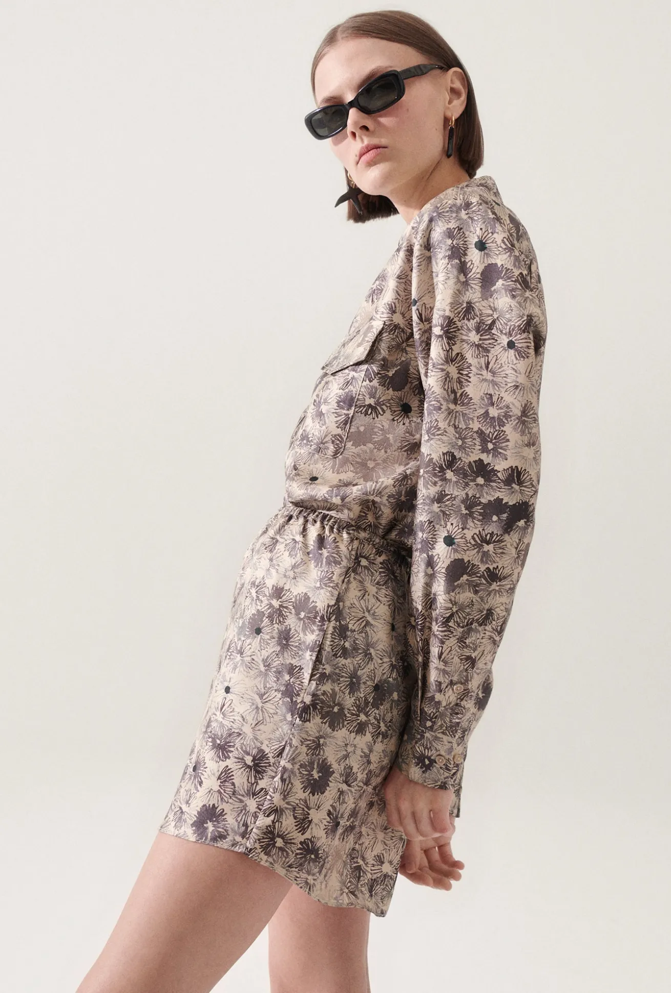 TWILL RACER SHORTS ASTER FLORAL