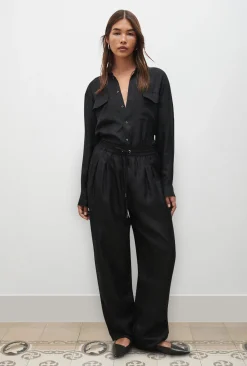 TWILL SLOUCH PANTS BLACK