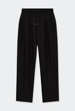 TWILL SLOUCH PANTS BLACK