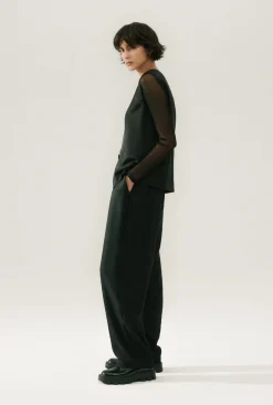 TWILL SLOUCH PANTS BLACK