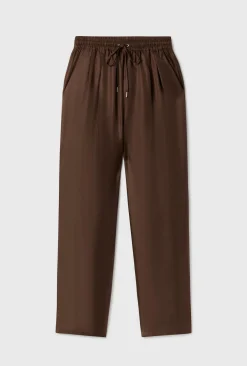 TWILL SLOUCH PANTS DARK EARTH PINSTRIPE
