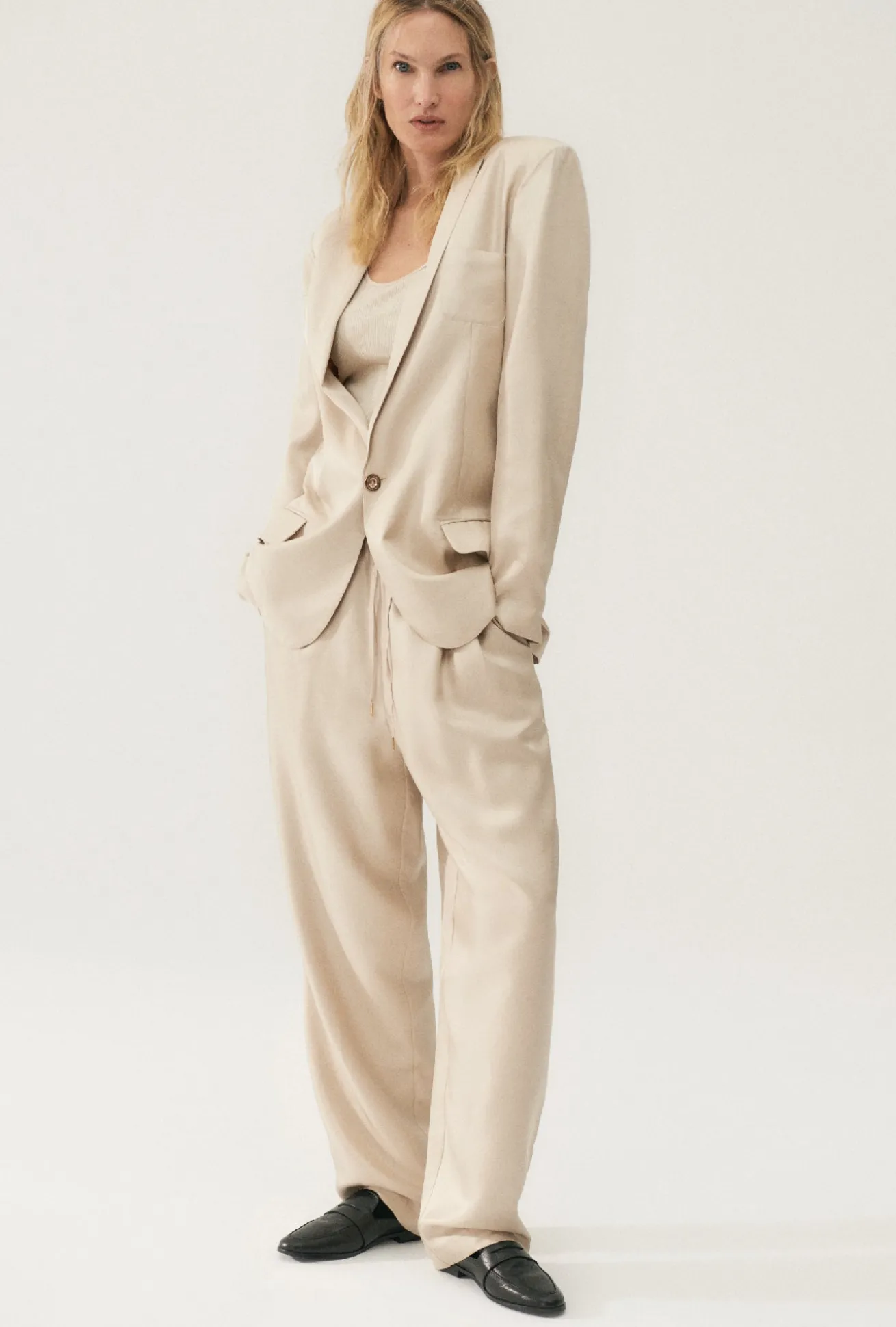 TWILL SLOUCH PANTS HAZELNUT
