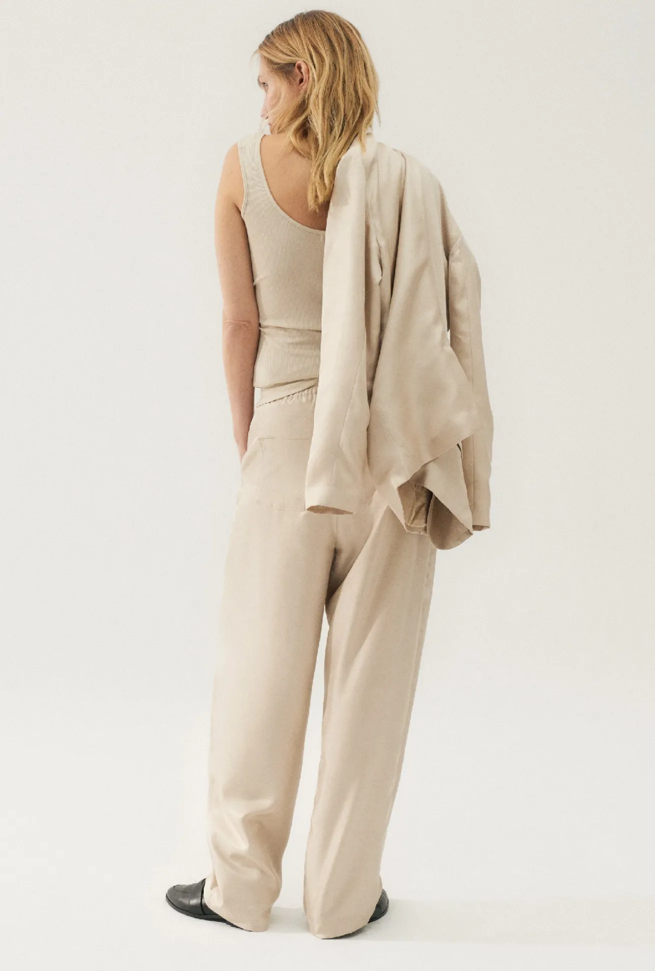 TWILL SLOUCH PANTS HAZELNUT