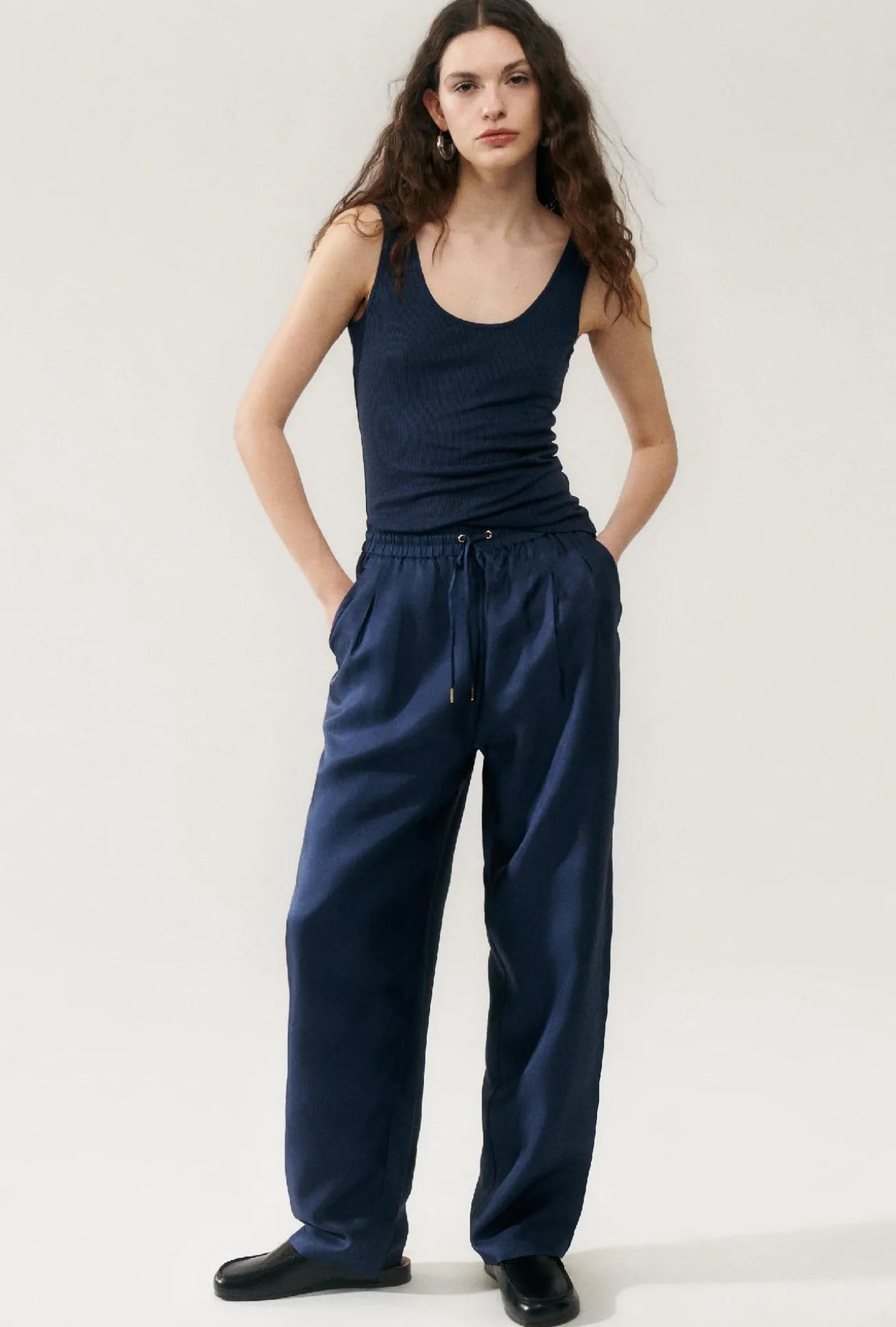 TWILL SLOUCH PANTS MIDNIGHT
