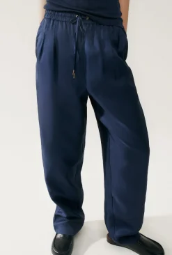 TWILL SLOUCH PANTS MIDNIGHT