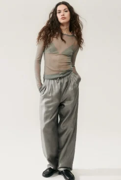 TWILL SLOUCH PANTS MOON PINSTRIPE