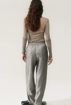 TWILL SLOUCH PANTS MOON PINSTRIPE