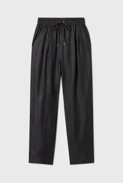 TWILL SLOUCH PANTS PINSTRIPE BLACK / WHITE