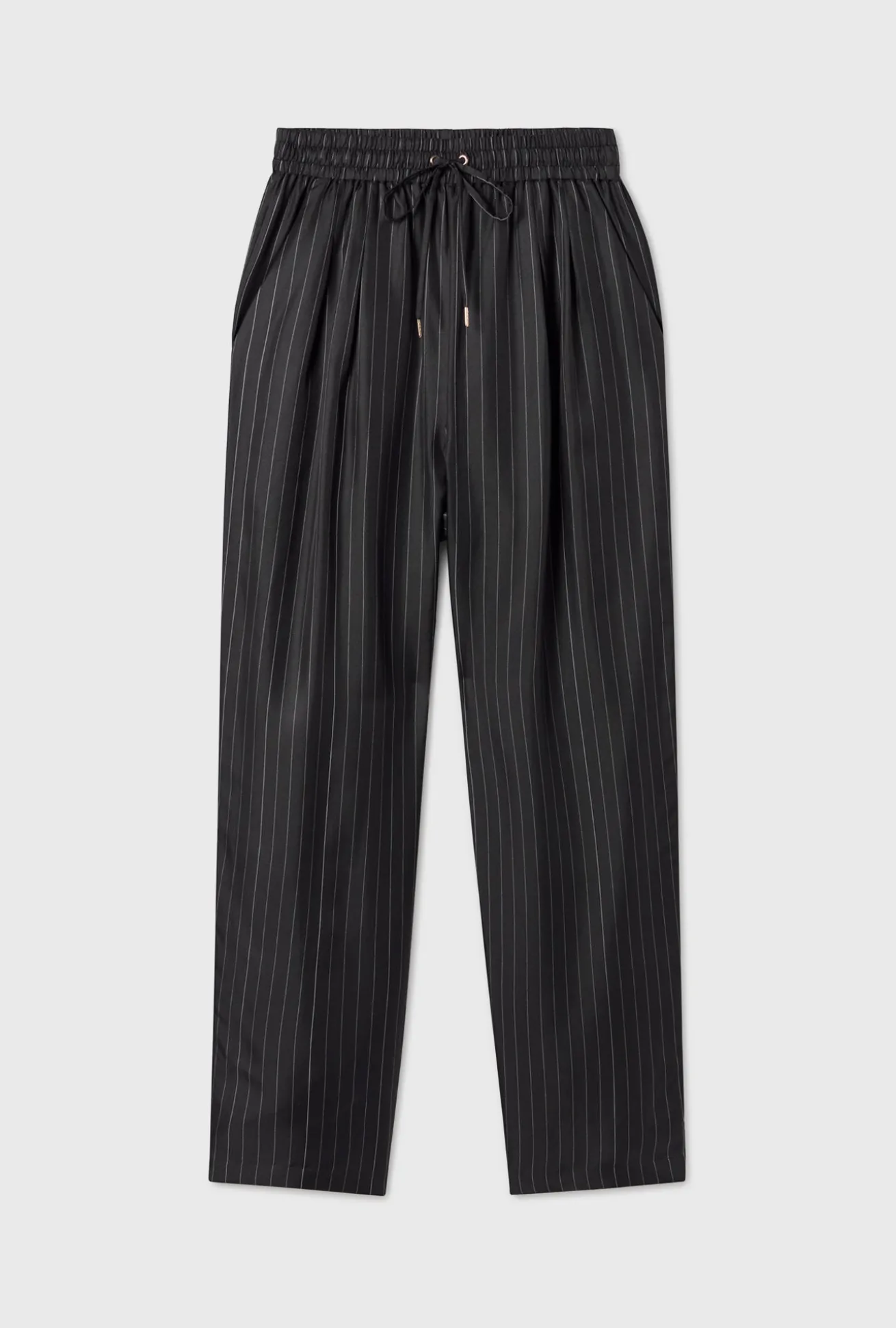 TWILL SLOUCH PANTS PINSTRIPE BLACK / WHITE