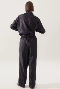 TWILL SLOUCH PANTS PINSTRIPE BLACK / WHITE