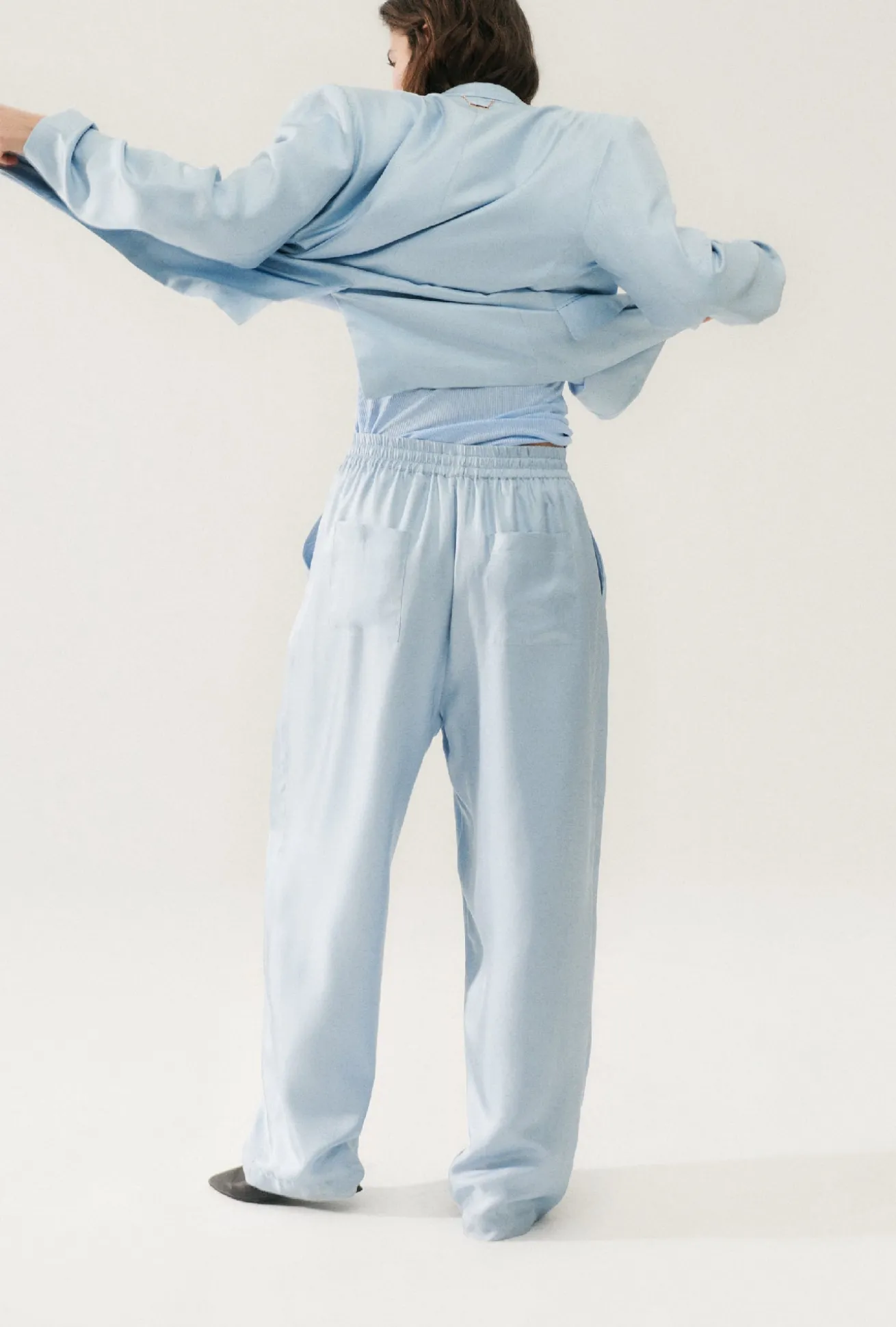 TWILL SLOUCH PANTS SKY