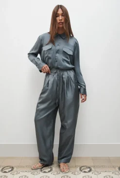 TWILL SLOUCH PANTS SLATE