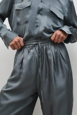 TWILL SLOUCH PANTS SLATE