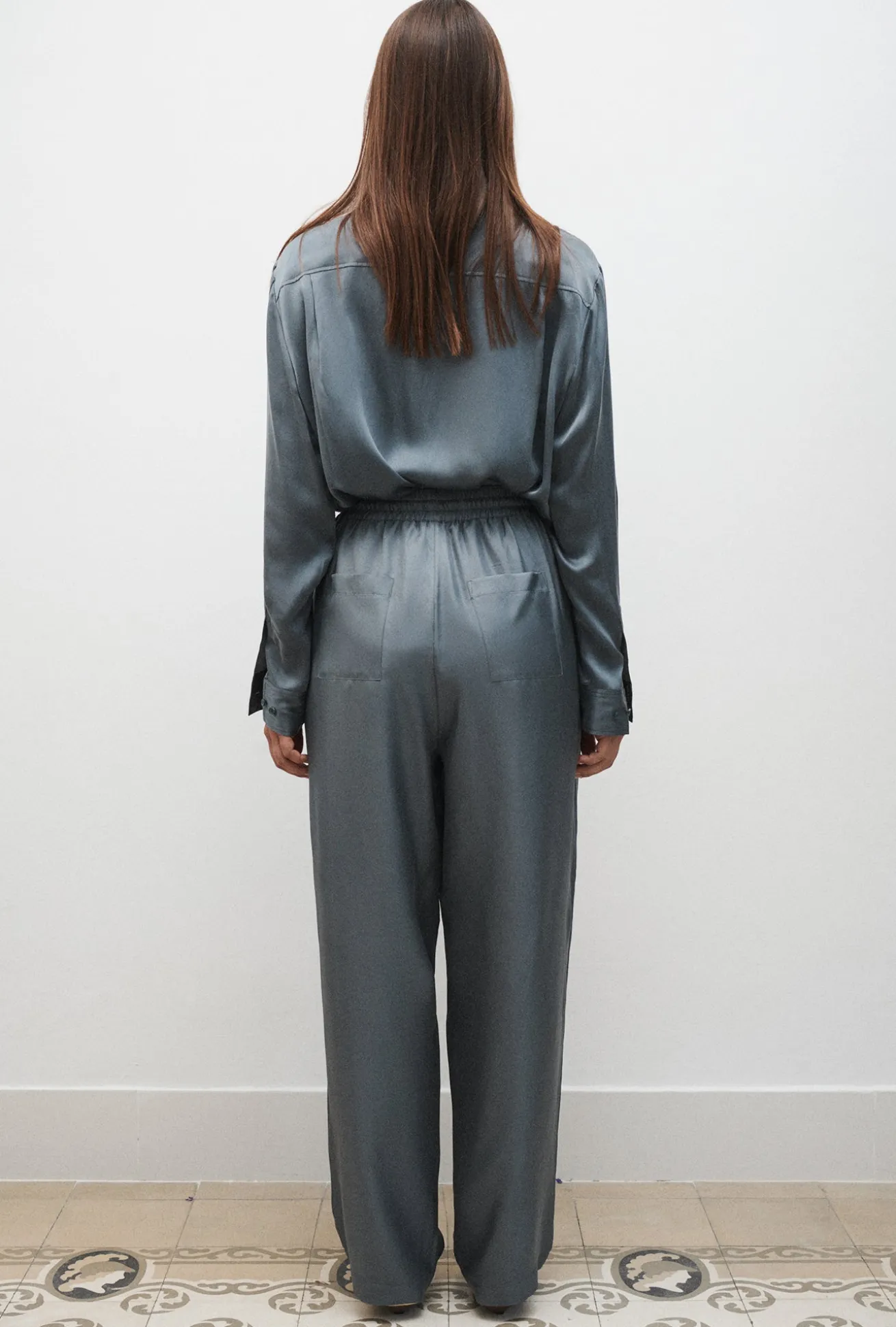 TWILL SLOUCH PANTS SLATE
