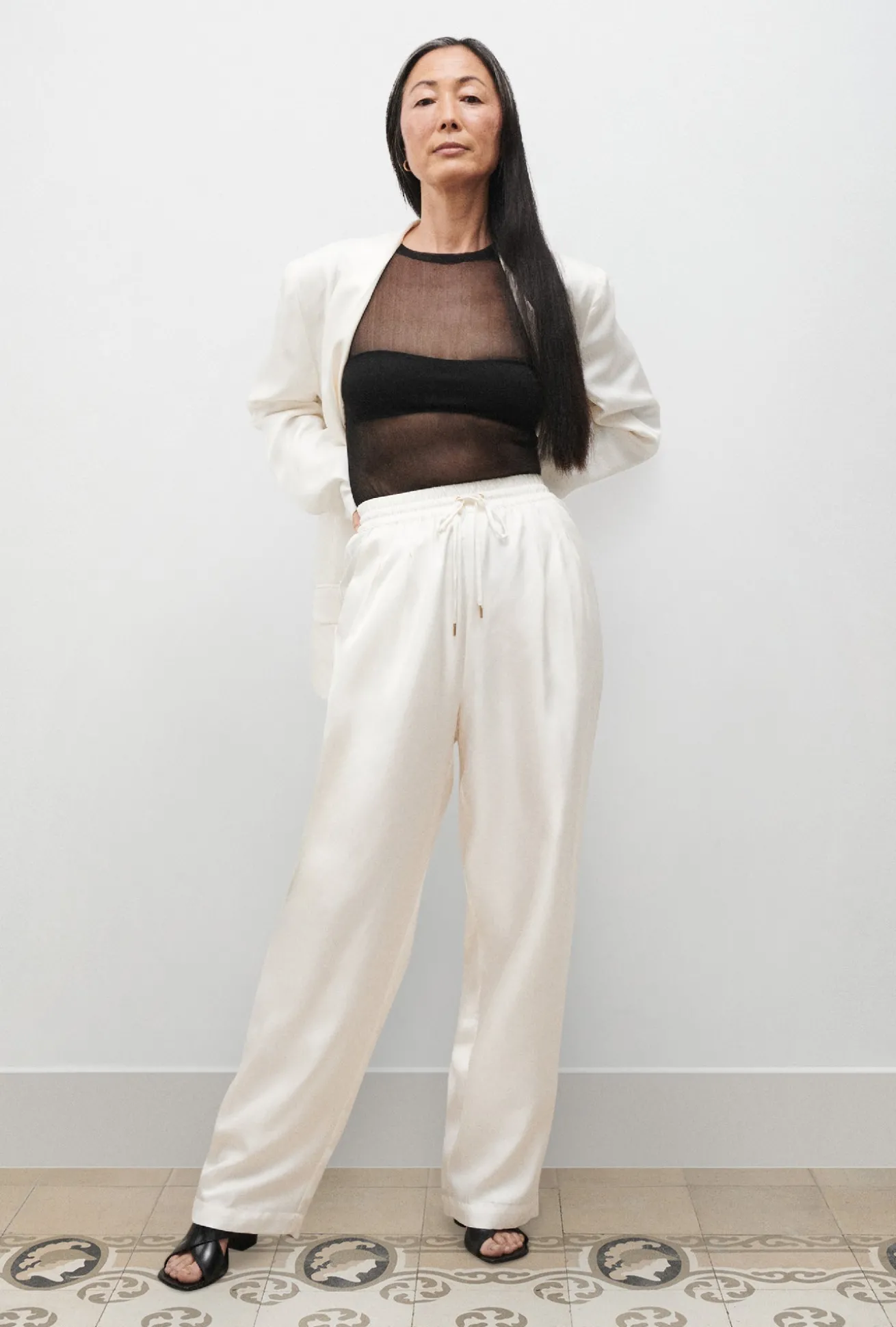 TWILL SLOUCH PANTS WHITE