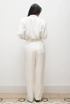 TWILL SLOUCH PANTS WHITE