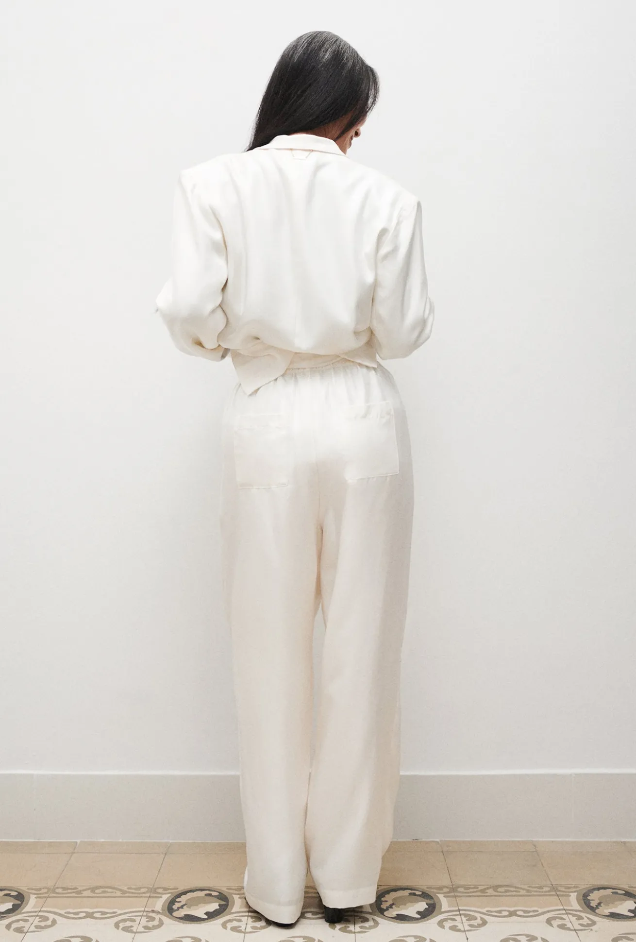 TWILL SLOUCH PANTS WHITE